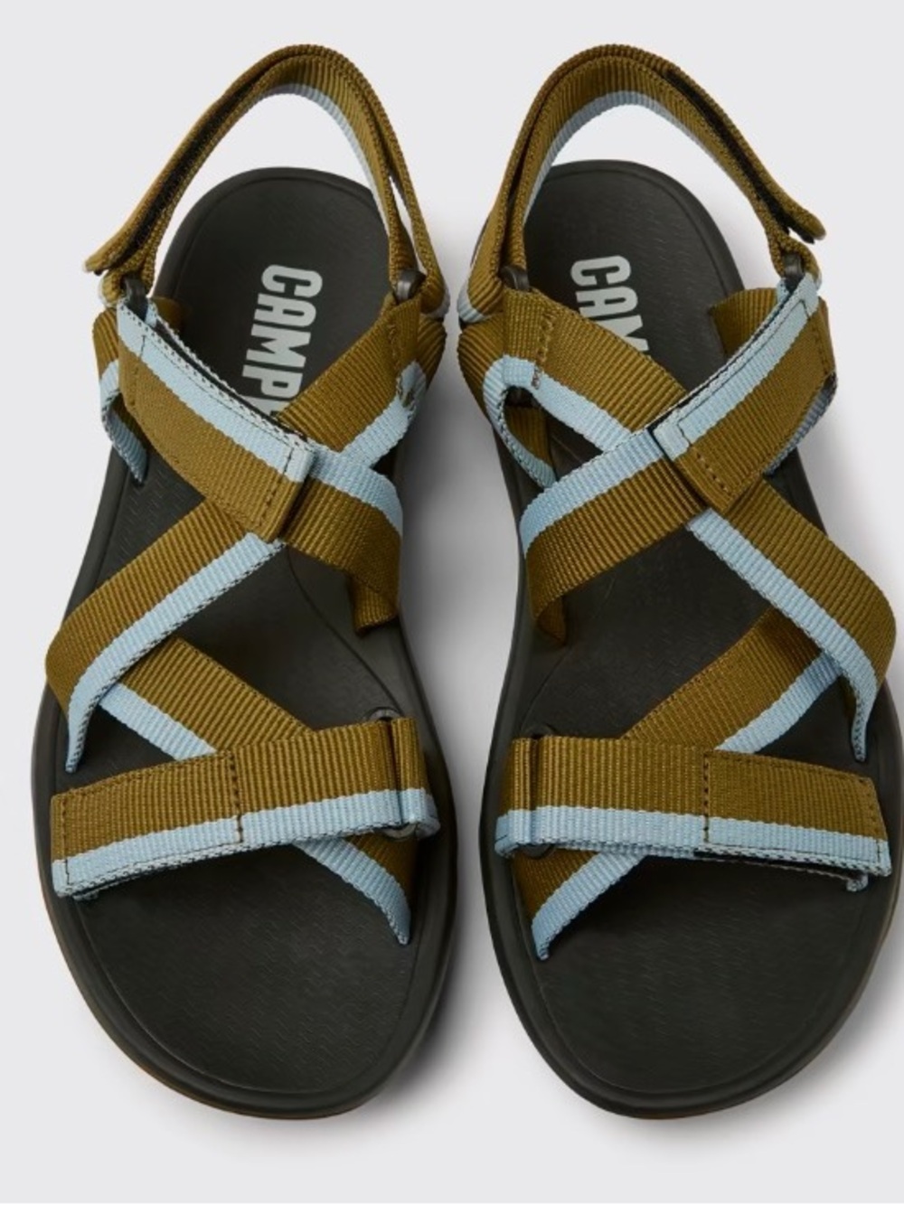 Camper Match Sandals Men Size 46 Olive Green Blue Adjustable Outdoor Sport